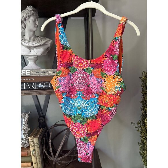 Free People x Reina Olga Funky Print Floral Cheeky One-Piece Swimsuit Womens Siz - Picture 4 of 10